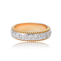 Two Tone Wedding Band Women's with Diamonds