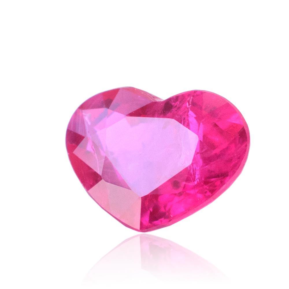 Natural Ruby Gemstone | Delightful Heart Shape Purplish Red | Heated 1.07 carats | Custom Jewelry | Modern Gem Jewelry