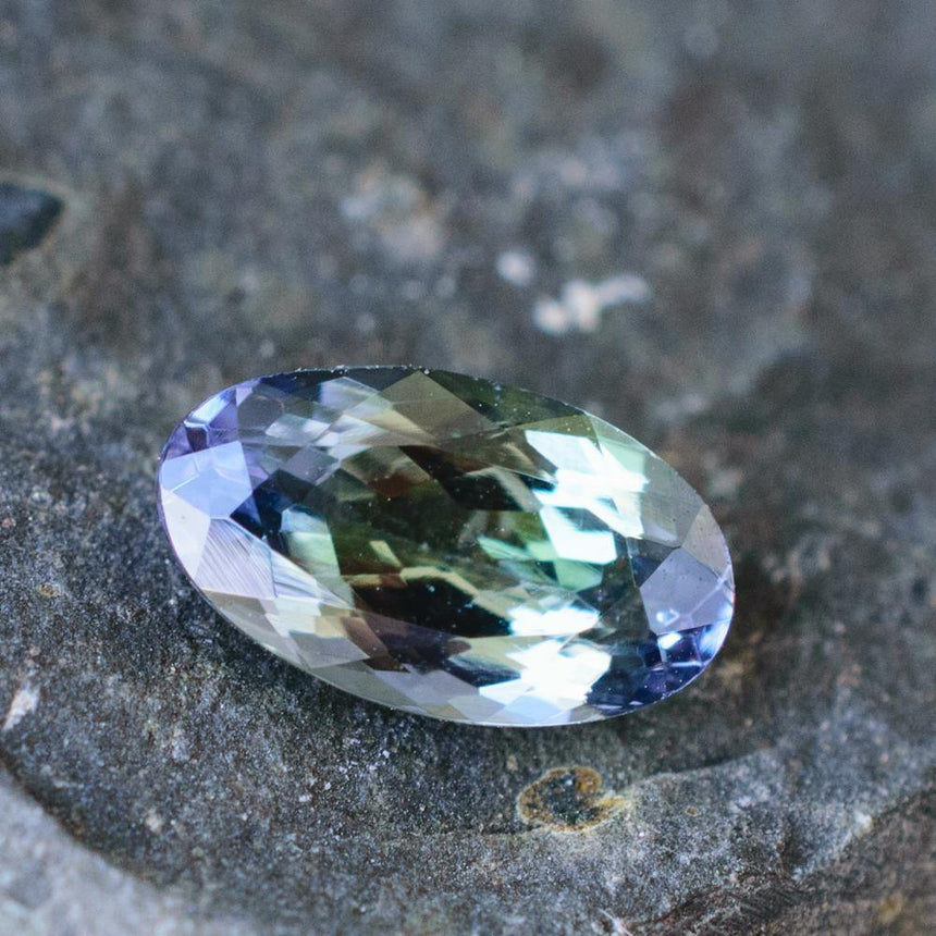 1.29 Carats Greenish Blue Oval Shape Genuine Natural Tanzanite Gemstone - Modern Gem Jewelry 