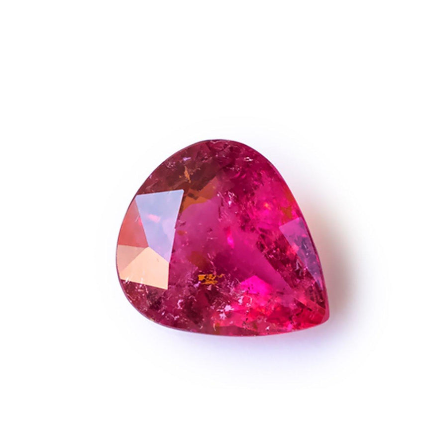 pear cut red tourmaline loose gemstone 