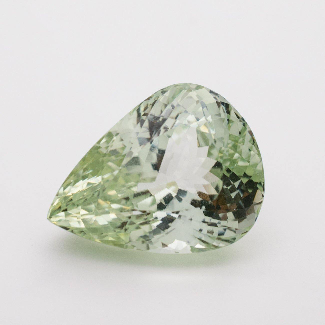 42 Carats Light Green Natural Kunzite Pear Cut Loose Gemstone - Modern Gem Jewelry 