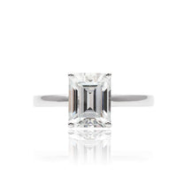 Stella • Emerald Cut Moissanite Ring in White Gold