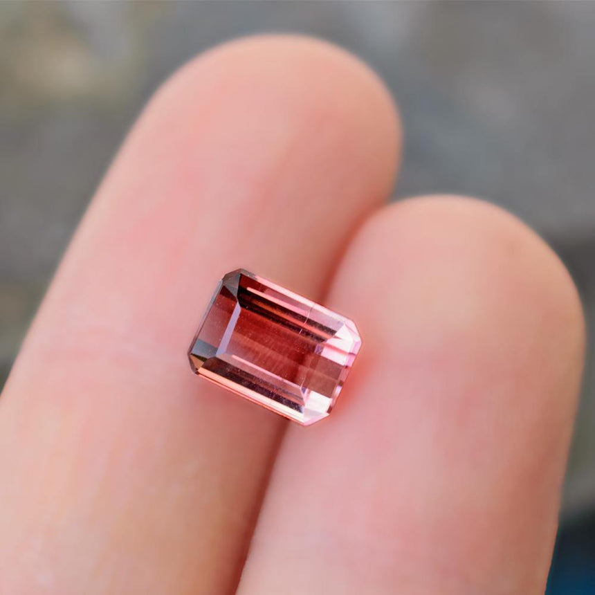 1.65 Carats Pink Natural Tourmaline Emerald Cut | 8mm x 6mm - Modern Gem Jewelry 