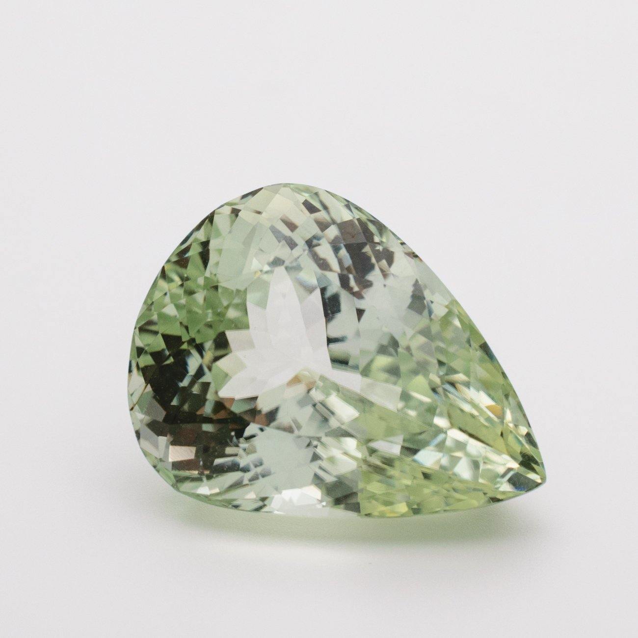 42 Carats Light Green Natural Kunzite Pear Cut Loose Gemstone - Modern Gem Jewelry 