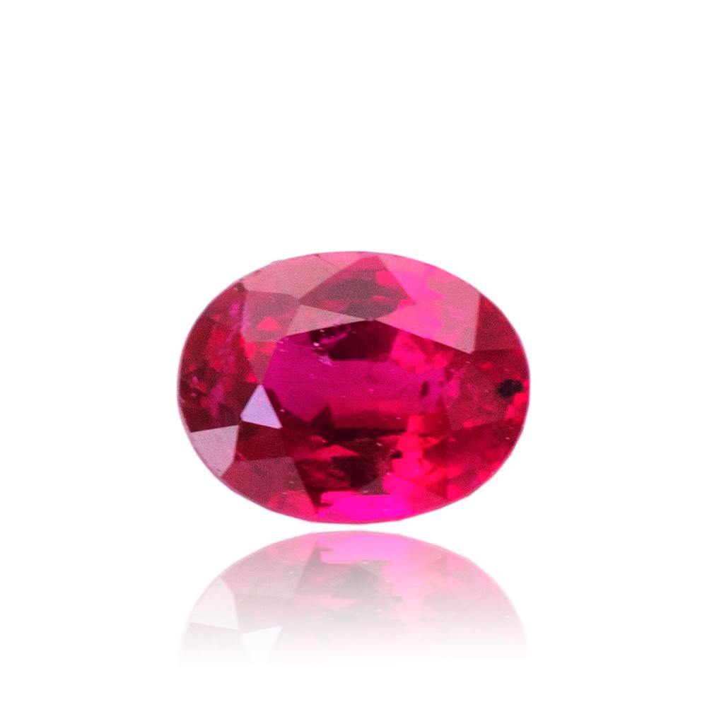 Natural Ruby Gemstone | Oval Cut Purplish Red | Unheated 0.3 Carats