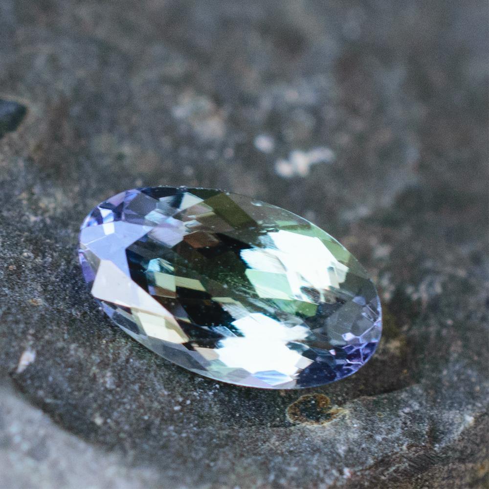 1.29 Carats Greenish Blue Oval Shape Genuine Natural Tanzanite Gemstone - Modern Gem Jewelry 