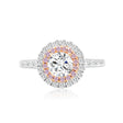 Chelsea Round Diamond Double Halo Pink Diamonds Ring | Modern Gem Jewelry | Saratti