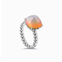 Opal Promise Ring in White Gold