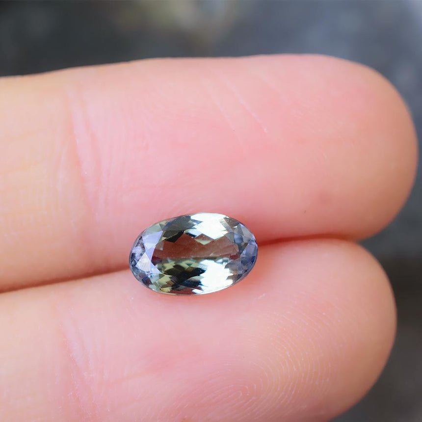 1.53 Carats Oval Cut Greenish Blue Genuine Natural Tanzanite Gemstone - Modern Gem Jewelry 