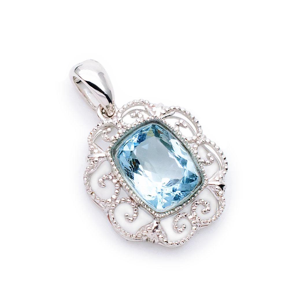 Aquamarine Pendant Gold Modern Gem Jewelry – SARATTI
