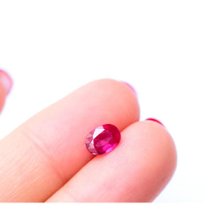 Ruby Gemstone | Oval Cut Purplish Red | Heated 0.94 Carats | Custom Jewelry | Modern Gem Jewelry