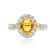 Yellow Sapphire Ring in 18K White Gold | Modern Gem Jewelry | Saratti