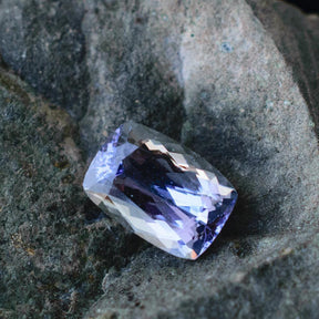 1.08 Carats Cushion Bluish Violet Natural Tanzanite Gemstone 7.2mm x 5mm - Modern Gem Jewelry 
