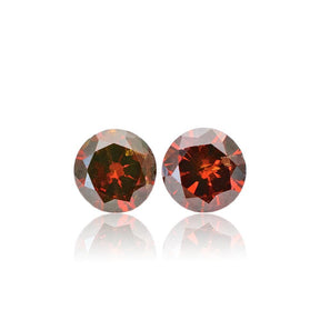 Perfectly Matched 0.3 Carats Natural Orange Red Diamonds For Earrings - Modern Gem Jewelry 