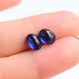 Loose Sapphire Gemstones | Matched Pair Cabochon Shape Royal Blue | 3.56 Carats Heated | Custom Jewelry | Modern Gem Jewelry