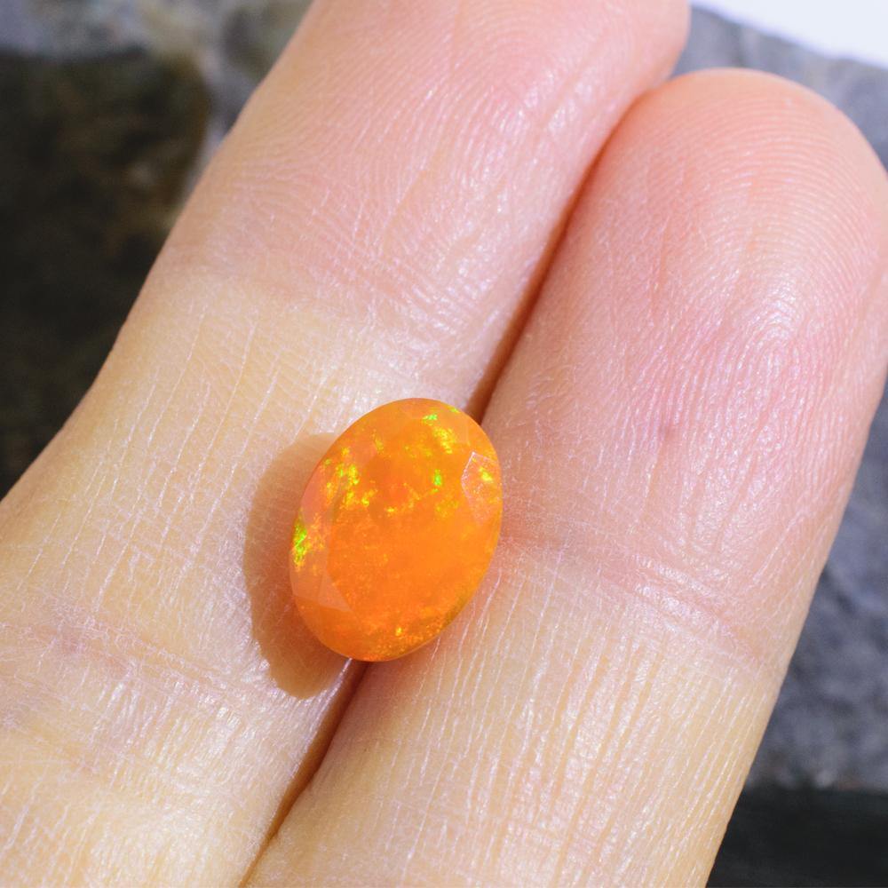 1.63 Carats Natural Fire Opal Gemstone Oval Shape | 6.8mm x 4.3mm - Modern Gem Jewelry 