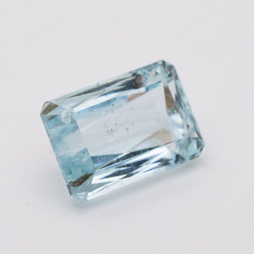 4.97 Carats Blue Natural Aquamarine Loose Gemstone Rectangular Cut - Modern Gem Jewelry 