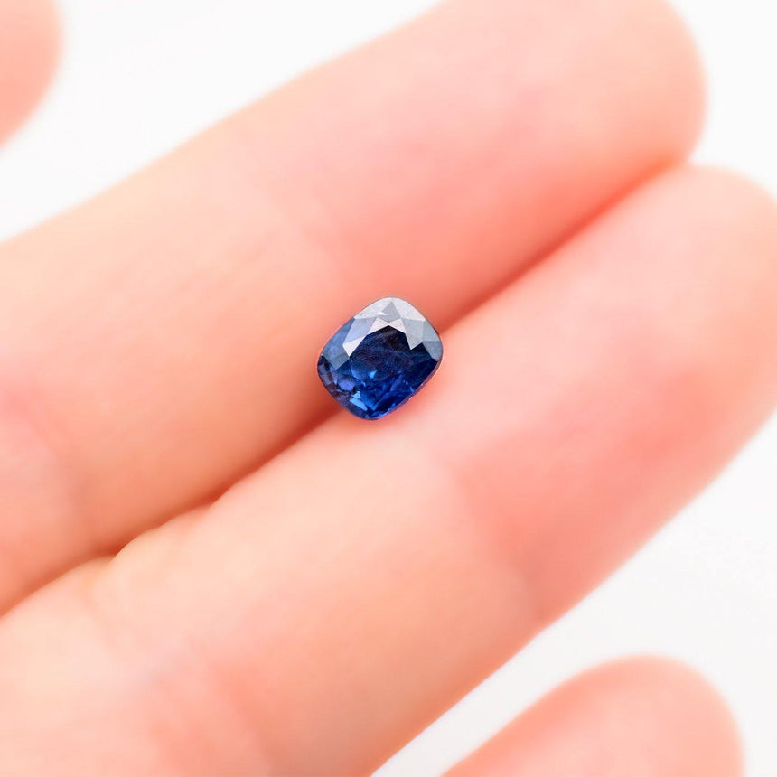 Sapphire Loose Gemstones | Cushion Cut Royal Blue | 0.96 Carat Heated | Custom Jewelry | Modern Gem Jewelry