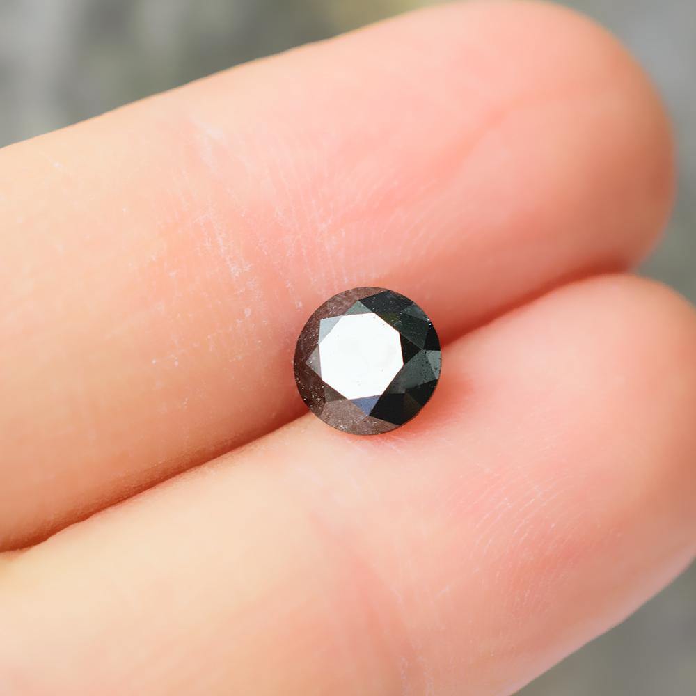 1.14 Carats | Natural Black Diamond Loose Gemstone Round Shape - Modern Gem Jewelry 