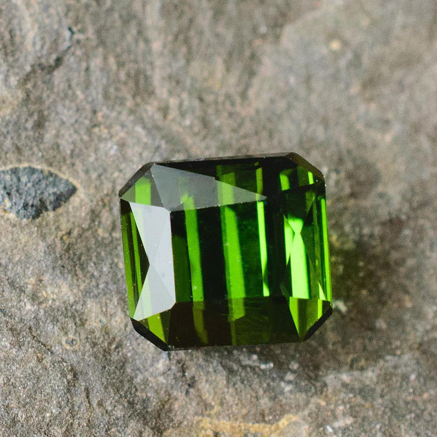 1.5 Carats Green Natural Tourmaline Emerald Cut Gemstone 6.3 x 5.8x 4.8mm - Modern Gem Jewelry 