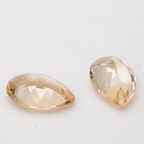 champagne colored gemstone pair culet view