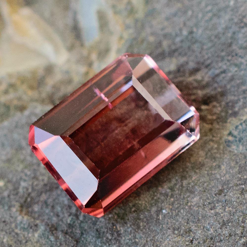 1.65 Carats Pink Natural Tourmaline Emerald Cut | 8mm x 6mm - Modern Gem Jewelry 