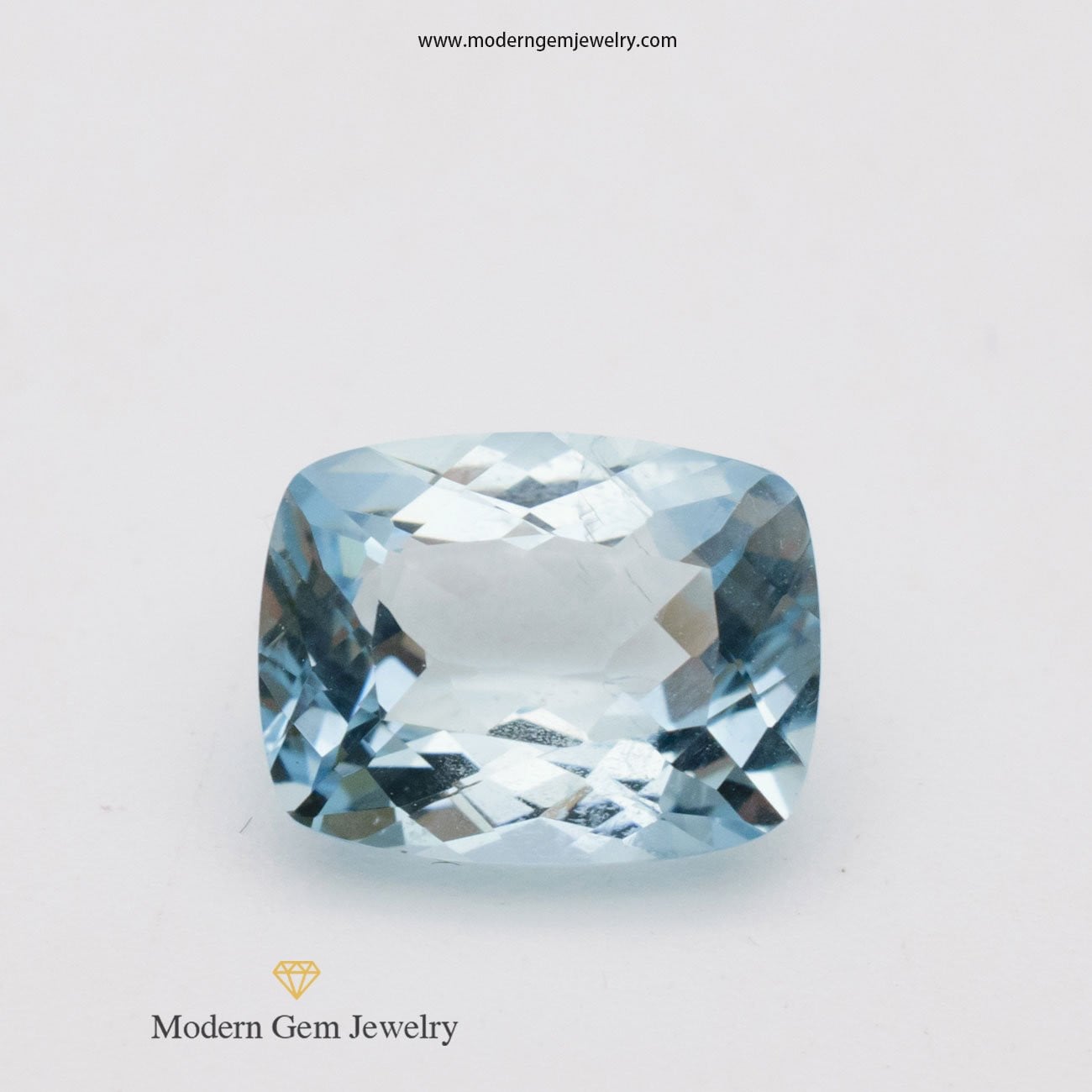 2.28 Carats Blue Brazil Natural Aquamarine Cushion Cut Loose Gemstone - Modern Gem Jewelry 