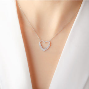 Love Necklace Diamond In 18K White Gold | Saratti