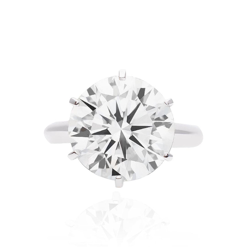 4 Carat Moissanite Ring in 18K White Gold Solitaire Design | Custom Engagement Ring | Modern Gem Jewelry