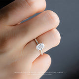 claw prong moissanite pave engagement ring 