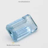 2.9 Carats Rich Blue Brazilian Natural Aquamarine Emerald Cut Loose Gemstone - Modern Gem Jewelry 