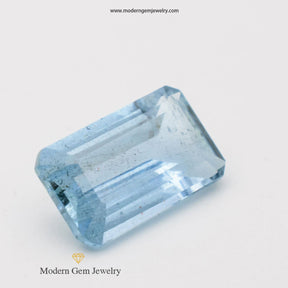 2.9 Carats Rich Blue Brazilian Natural Aquamarine Emerald Cut Loose Gemstone - Modern Gem Jewelry 