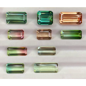 3 -9 carats Bi Color Natural Tourmaline Gemstones