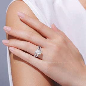 3 Carat Emerald Cut Diamond Ring | Custom Rings | Modern Gem Jewelry