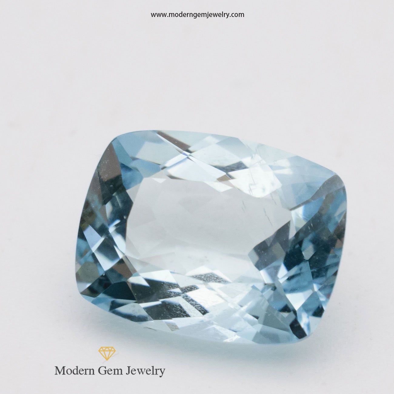 2.28 Carats Blue Brazil Natural Aquamarine Cushion Cut Loose Gemstone - Modern Gem Jewelry 