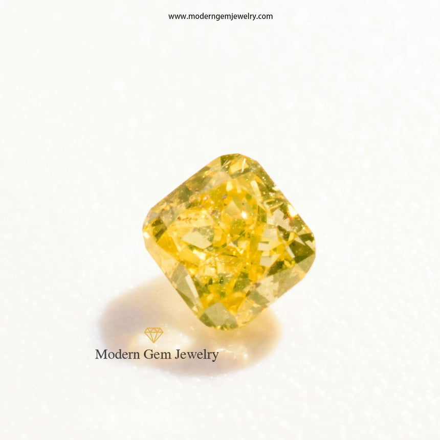 Yellow Cushion Cut Natural Diamond Loose Diamond Gemstone - Modern Gem Jewelry 