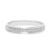 Thin Wedding Band with Diamonds and set in 18K White Gold | Modern Gem Jewelry | Saratti