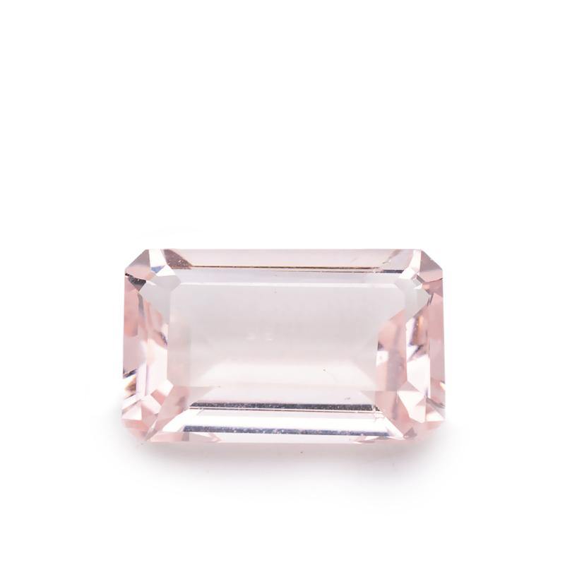 6.66 Carat Natural Mozambique Pink Morganite Emerald Cut - Modern Gem Jewelry 