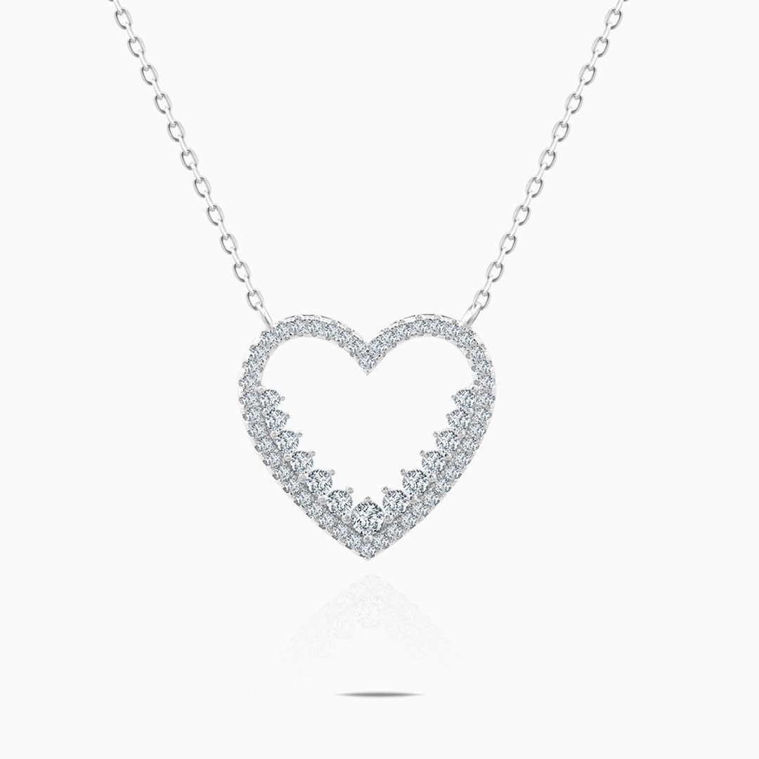 Heart Shaped Diamond Necklace | Saratti