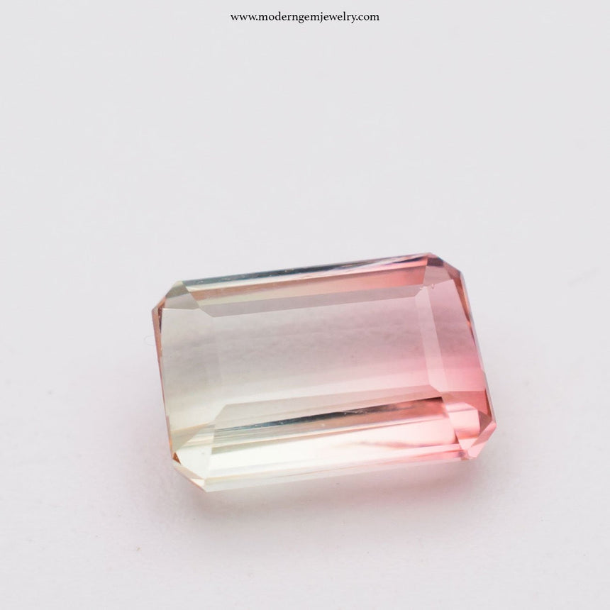 Natural Brazilian Watermelon Tourmaline Loose Gemstone Emerald Cut - Modern Gem Jewelry 