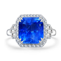 7 carats Natural Sapphire & Diamond Heirloom Ring