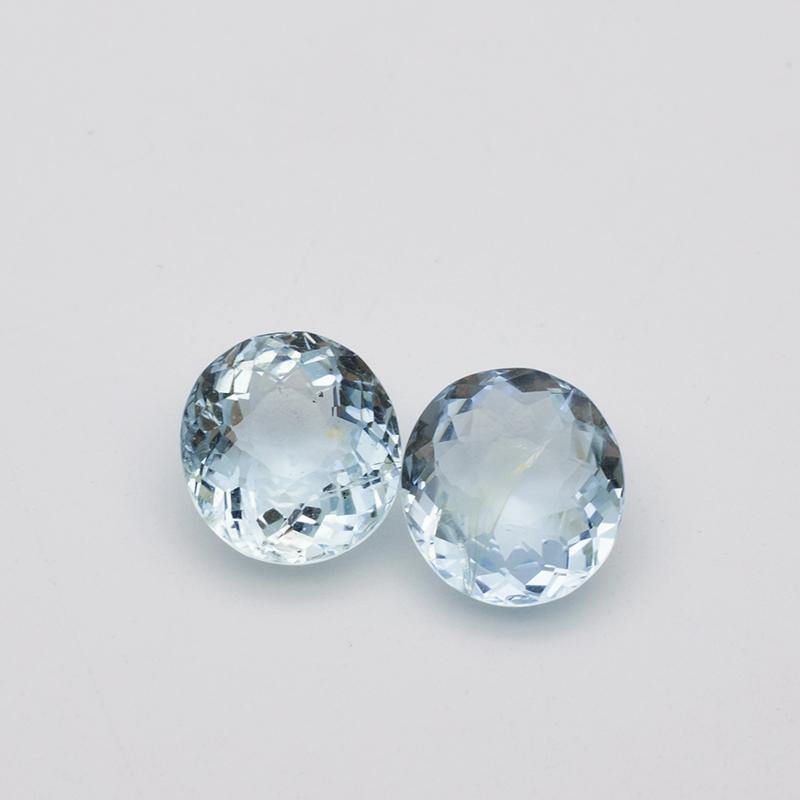 5.96 Carats Pair Top Colour Blue Natural Aquamarine Gemstone - Modern Gem Jewelry 