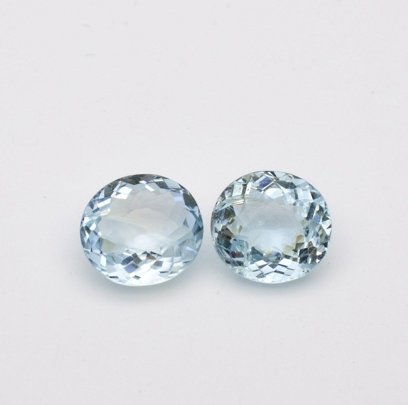 5.96 Carats Pair Top Colour Blue Natural Aquamarine Gemstone - Modern Gem Jewelry 