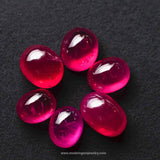 Loose Ruby Gemstone | Cabochon Pigeon Blood Red |  Treated | Custom Jewelry | Modern Gem Jewelry