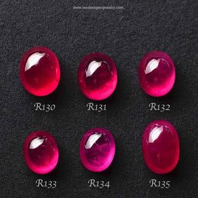 Loose Ruby Gemstone | Cabochon Pigeon Blood Red |  Treated | Custom Jewelry | Modern Gem Jewelry