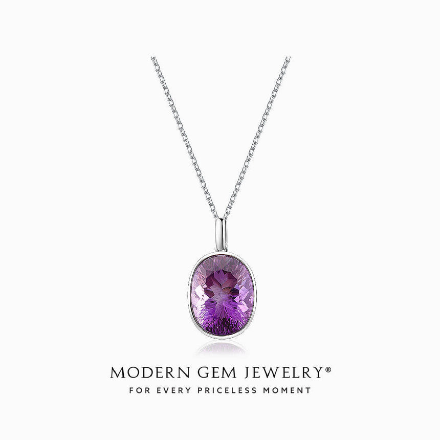 Elegant Purple Gemstone Necklace | Modern Gem Jewelry