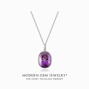 Elegant Purple Gemstone Necklace | Modern Gem Jewelry