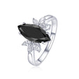 18K White Gold Natural Fancy Black Diamond Engagement Ring 