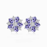 Purple Earrings with Natural Diamonds in 18K White Gold | Modern Gem Jewelry