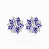 Purple Earrings with Natural Diamonds in 18K White Gold | Modern Gem Jewelry